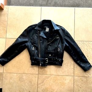 Vintage 1990s mint condition Michael Hoban North Beach leather coat back rocker